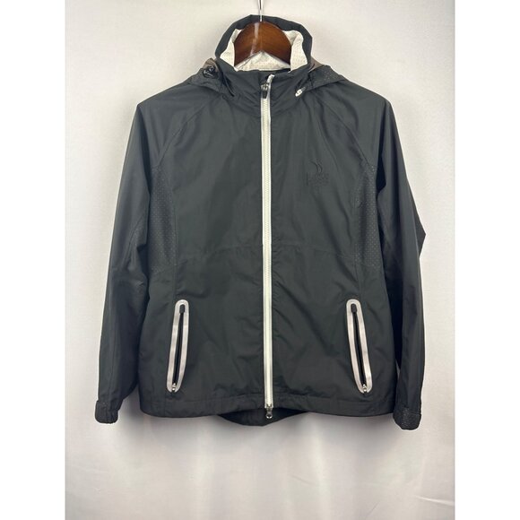 Women’s Zero Restriction Large Lightweight Black Rain Coat with Detachable Hood - Picture 1 of 6